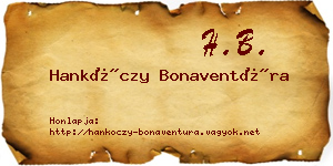Hankóczy Bonaventúra névjegykártya